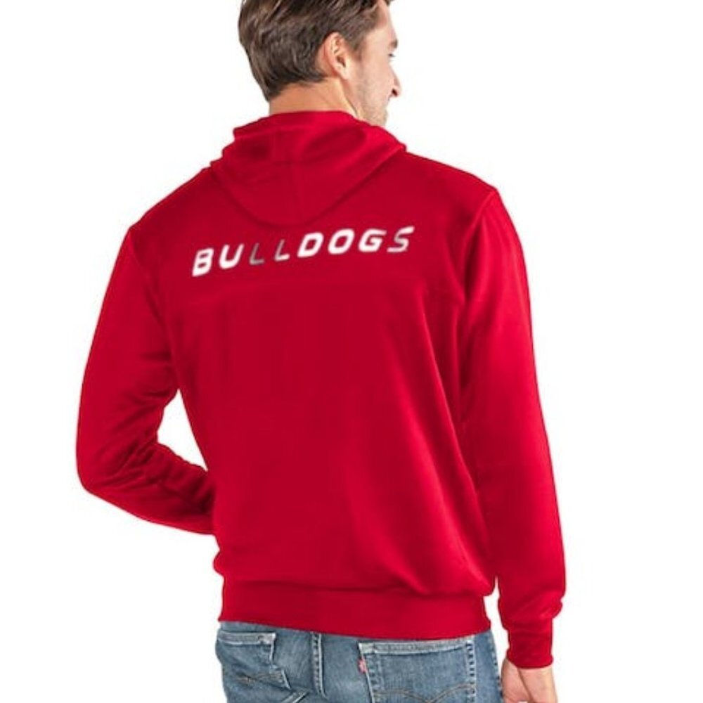 Georgia Bulldogs Mens Cadence Full Zip Sweatshirt, Red, Size Small